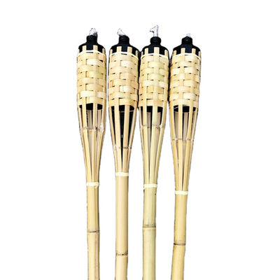 Природный бамбуковый факел с заменяемым стекловолокнистым колючом - для вечеринки на заднем дворе, свадьбы, освещения дорожки