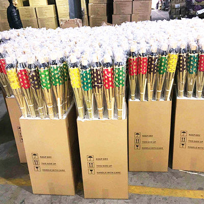 Природный бамбуковый факел с заменяемым стекловолокнистым колючом - для вечеринки на заднем дворе, свадьбы, освещения дорожки