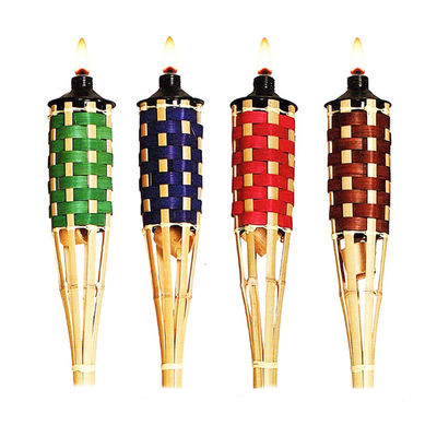 Природный бамбуковый факел с заменяемым стекловолокнистым колючом - для вечеринки на заднем дворе, свадьбы, освещения дорожки