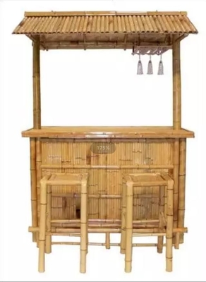 Адвокатура 220x160cm Tiki партии Cabana бамбуковая тропическая с нижними табуретками полки шкафа