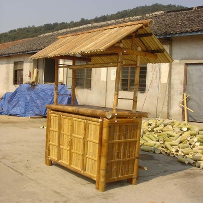 Адвокатура 220x160cm Tiki партии Cabana бамбуковая тропическая с нижними табуретками полки шкафа