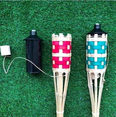 Факелы Tiki украшения хеллоуина бамбуковые с Refillable сплетя банкой масла металла