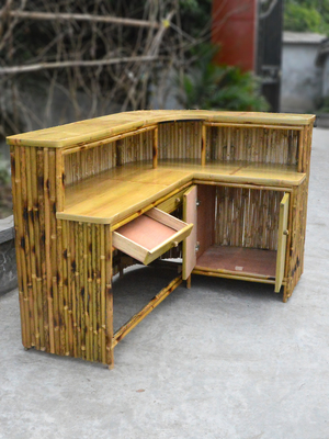 Адвокатура 220x160cm Tiki партии Cabana бамбуковая тропическая с нижними табуретками полки шкафа