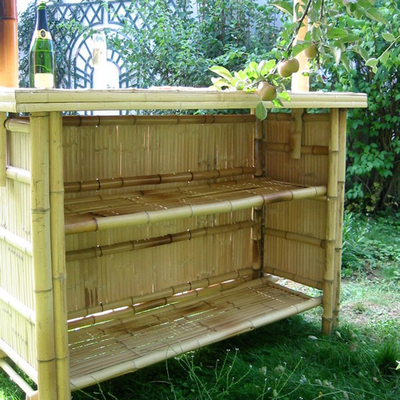 Адвокатура 220x160cm Tiki партии Cabana бамбуковая тропическая с нижними табуретками полки шкафа