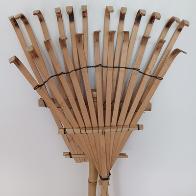 Handmade бамбуковая грабл 1.40m 12 зубца для сухой уборки и сада листьев очищая естественные грабли сада