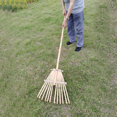 Борона 9 граблей сада Eco бамбуковой грабл зубца 120cm Handmade дружелюбная