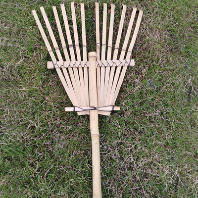 Борона 11 грабл сада бамбуковой грабл зубца 145cm Handmade Rustless