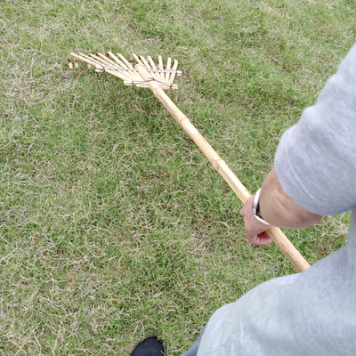 Борона 11 грабл сада бамбуковой грабл зубца 145cm Handmade Rustless