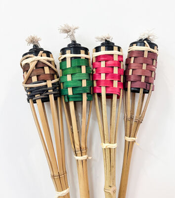 Натуральный бамбуковый факел для кемпинга на открытом воздухе Декорация для садовых вечеринок Ручная работа экологически чистый пожарный факел водонепроницаемый