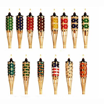 Природный бамбуковый факел для кемпинга на открытом воздухе, декор для садовых вечеринок, ручной экологически чистый факел, водонепроницаемый